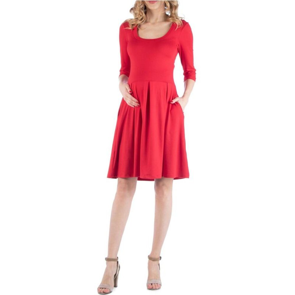 24seven Womens Maternity Fit & Flare Dress, NWT